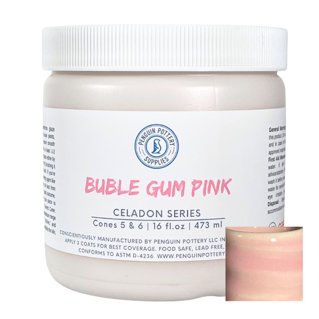 Penguin Pottery - Celadon Series - Bubble Gum Pink (Pint | 16 fl.oz | 473 ml)