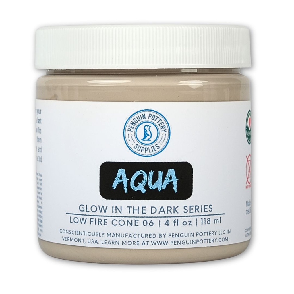 Penguin Pottery - Glow in the Dark Series - Aqua (4 fl.oz | 118 ml) (4 fl.oz. | 118 ml)