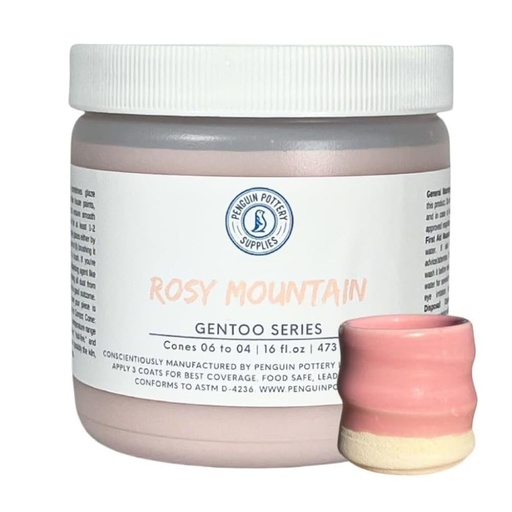 [PP-GZ-L-1091] Penguin Pottery - Gentoo Series - Rosy Mountain (Pint | 16 fl.oz | 473 ml)