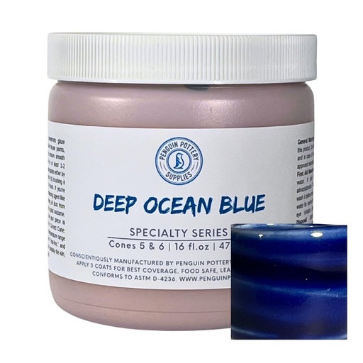 [PP-GZ-MH-272] Penguin Pottery - Celadon Series - Deep Ocean Blue (Pint | 16 fl.oz | 473 ml)