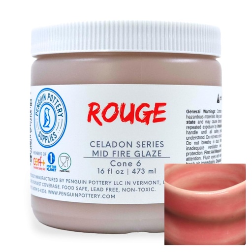 [PP-GZ-MH-293] Penguin Pottery - Celadon Series - Rouge (Pint | 16 fl.oz | 473 ml)