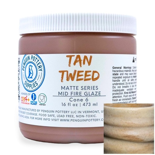 [PP-GZ-MH-280] Penguin Pottery - Matte Series - Tan Tweed Matte (Pint | 16 fl.oz | 473 ml)