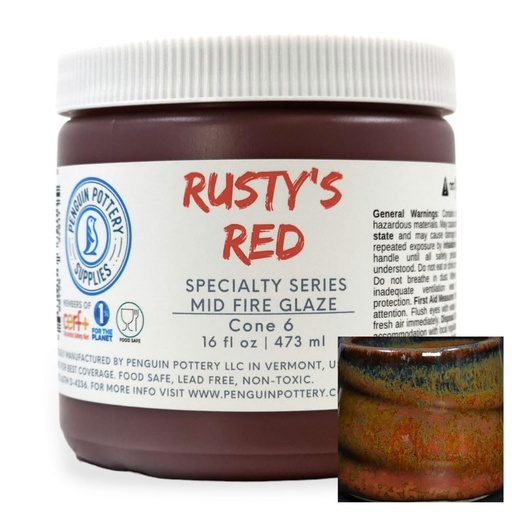 [PP-GZ-MH-305] Penguin Pottery - Specialty Series - Rusty's Red (Pint | 16 fl.oz | 473 ml)