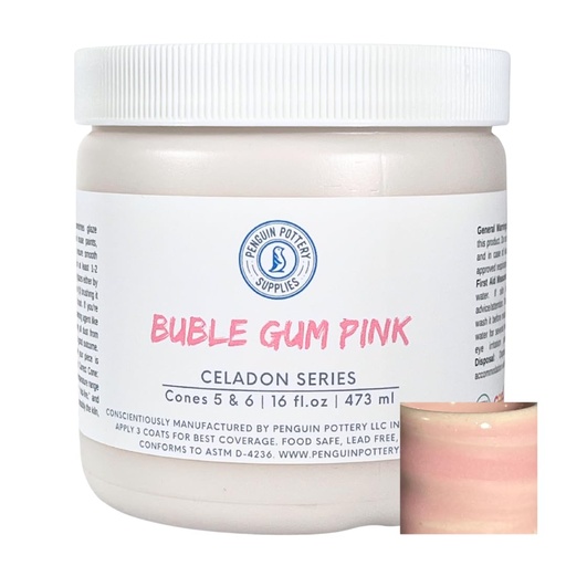 [PP-GZ-MH-278] Penguin Pottery - Celadon Series - Bubble Gum Pink (Pint | 16 fl.oz | 473 ml)