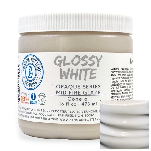 [PP-GZ-MH-261] Penguin Pottery - Opaque Series - Opaque White (Pint | 16 fl.oz | 473 ml)