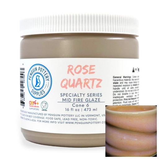 [PP-GZ-MH-291] Penguin Pottery - Specialty Series - Rose Quartz (Pint | 16 fl.oz | 473 ml)