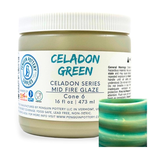 [PP-GZ-MH-262] Penguin Pottery - Celadon Series - Green (Pint | 16 fl.oz | 473 ml)