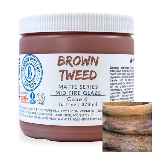 [PP-GZ-MH-281] Penguin Pottery - Matte Series - Brown Tweed Matte (Pint | 16 fl.oz | 473 ml)