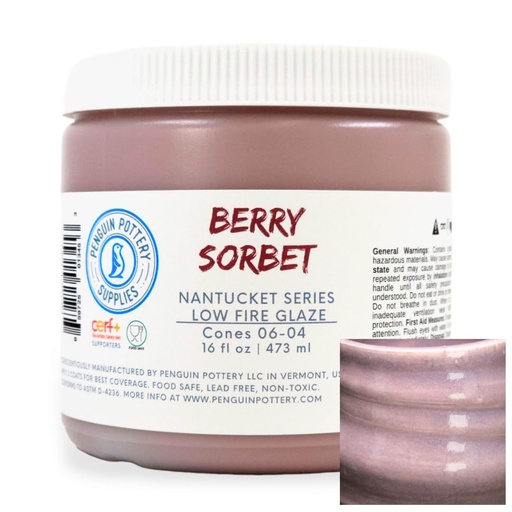 [PP-GZ-L-1022] Penguin Pottery - Nantucket Series - Berry Sorbet (Pint | 16 fl.oz | 473 ml)