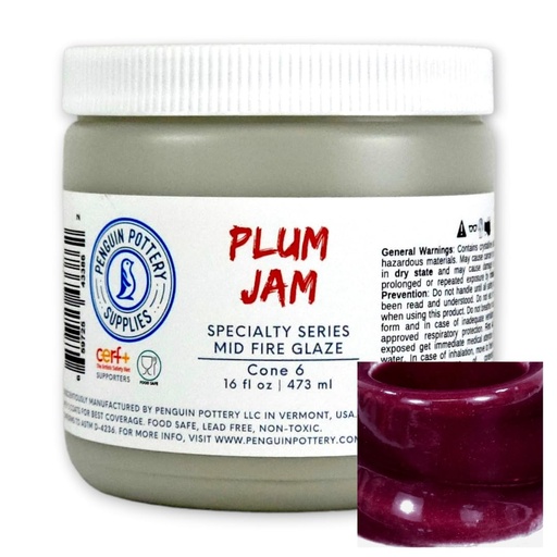 [PP-GZ-MH-340] Penguin Pottery - Specialty Series - Plum Jam (Pint | 16 fl.oz | 473 ml)