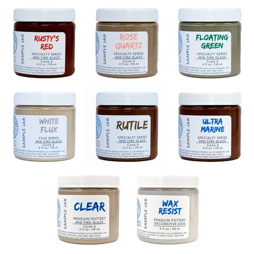 [PP-GZ-MH-SET1] Penguin Pottery - Specialty Series - Glaze Set - Specialty Series #1 (8 x 4 fl.oz jars)