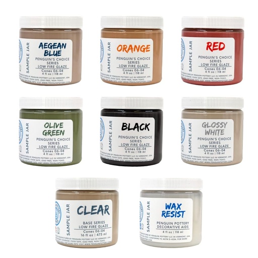 [PP-GZ-L-SET1] Penguin Pottery - Penguin's Choice Series - Glaze Set - Penguin's Choice Series (8 x 4 fl.oz jars)