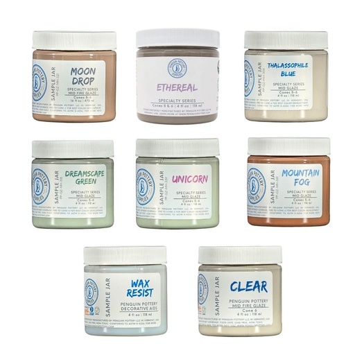 [PP-GZ-MH-SET6] Penguin Pottery - Specialty Series - Glaze Set - Specialty Series #3 (8 x 4 fl.oz jars)